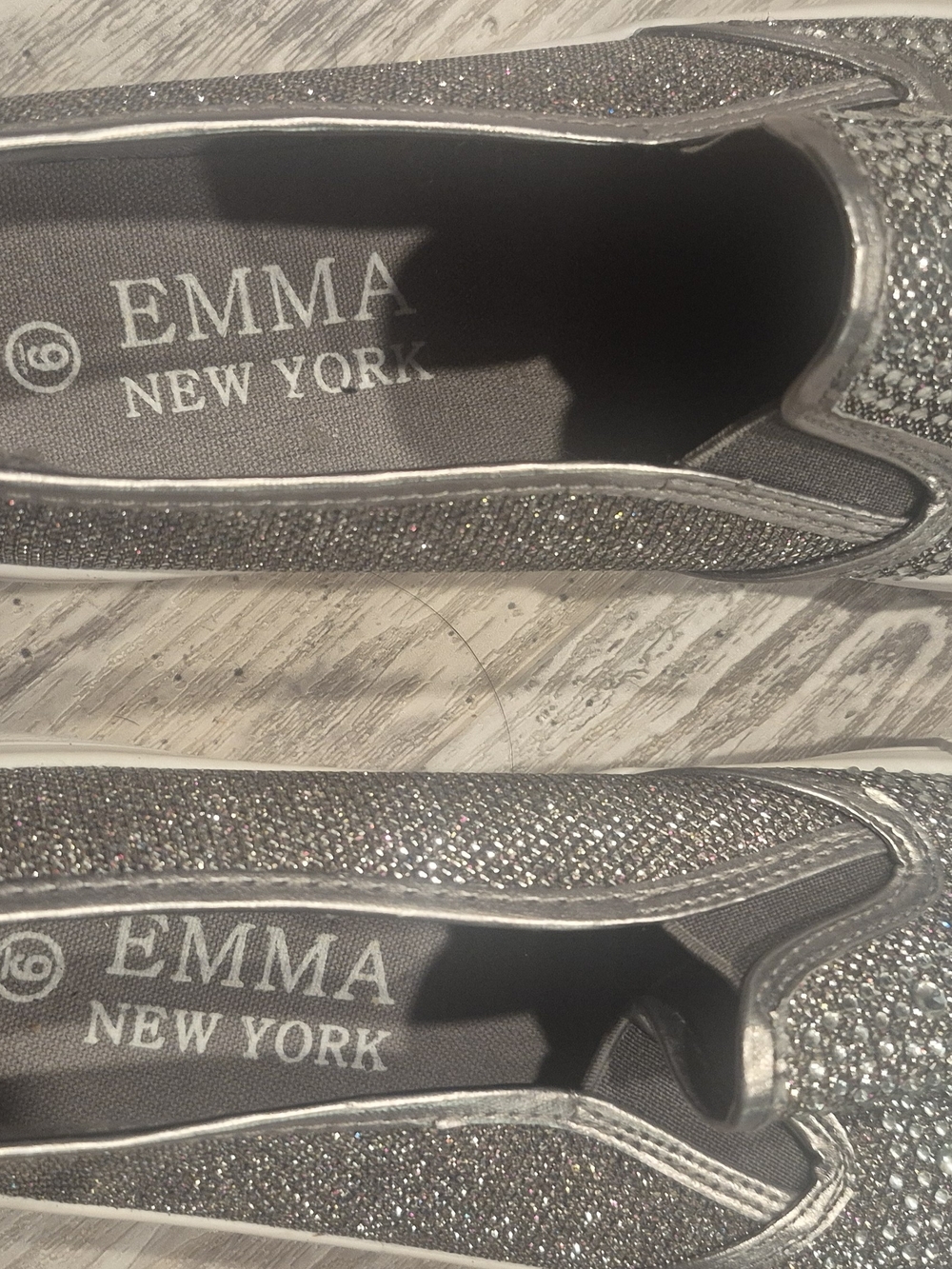 Silver Crystal Slip-On Women's Sneakers - Picture 3 of 3